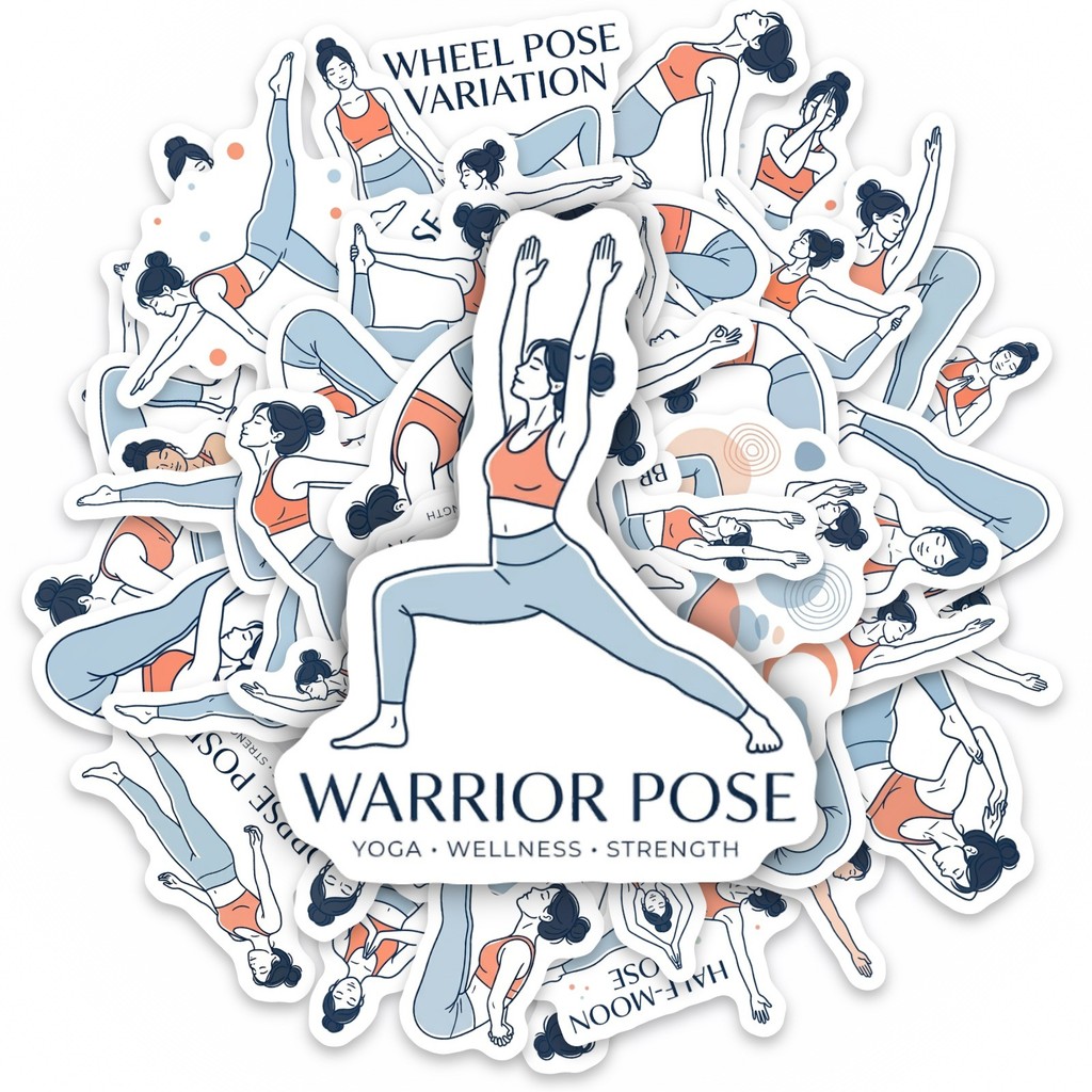 50Pcs Yoga Pose Stickers, Fitn - Yoga Fitness Journal recension och pris