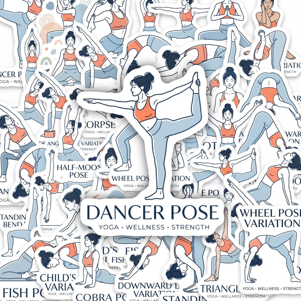 50Pcs Yoga Pose Stickers, Fitn - Yoga Fitness Journal recension och pris