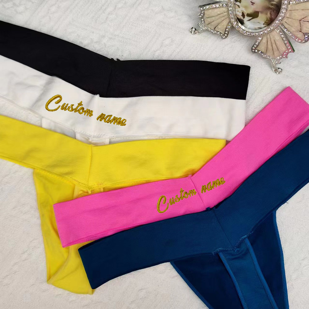 Custom Thong With Name Embroid - Yoga Fitness Name recension och pris